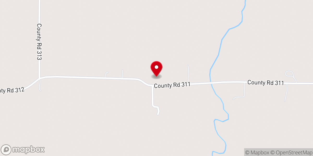 Map showing location of Long Branch Baptist Church