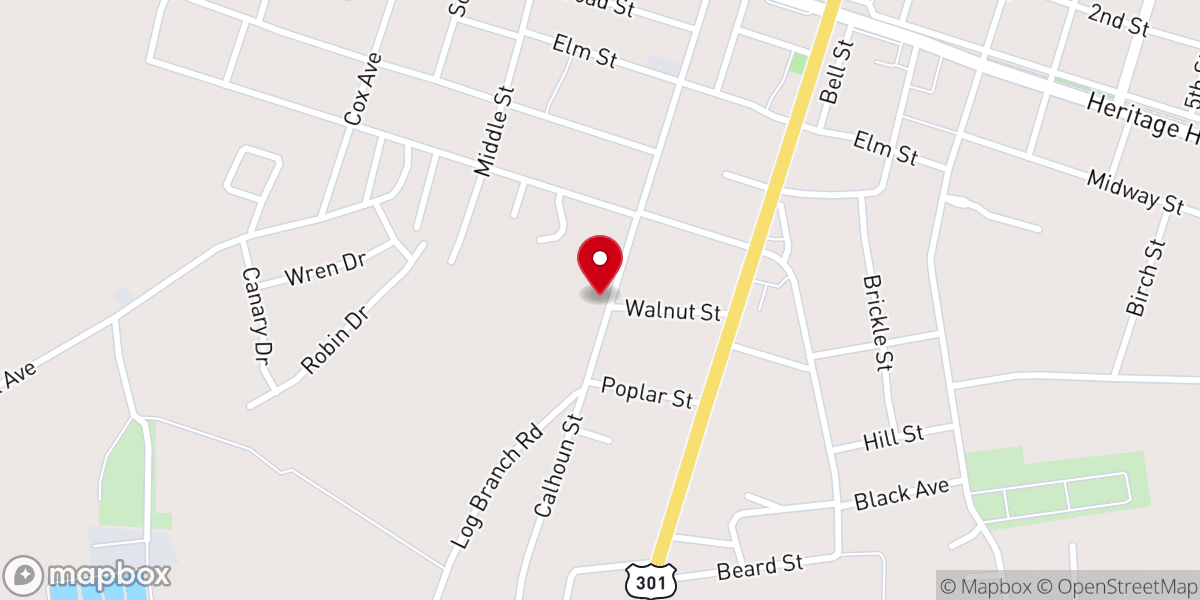 Map showing location of Bamburg Church of God