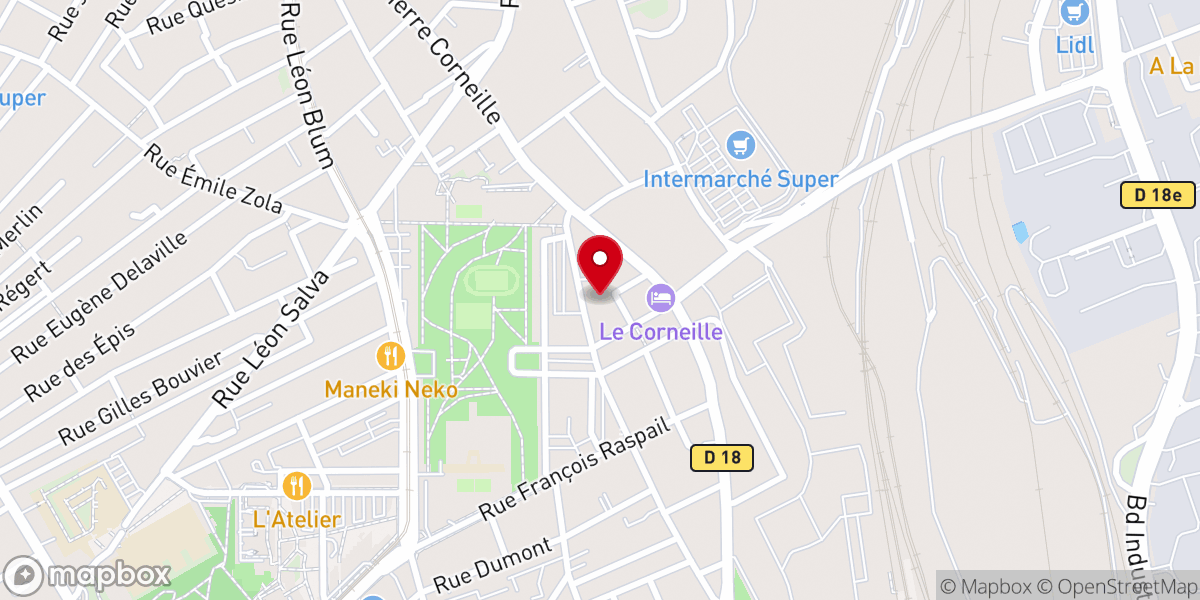Map showing location of Eglise Biblique de Rouen