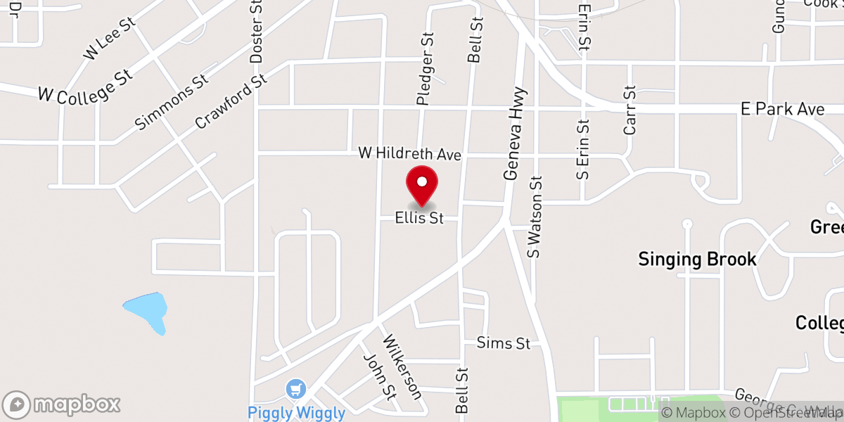 Map showing location of Southside Church of Christ