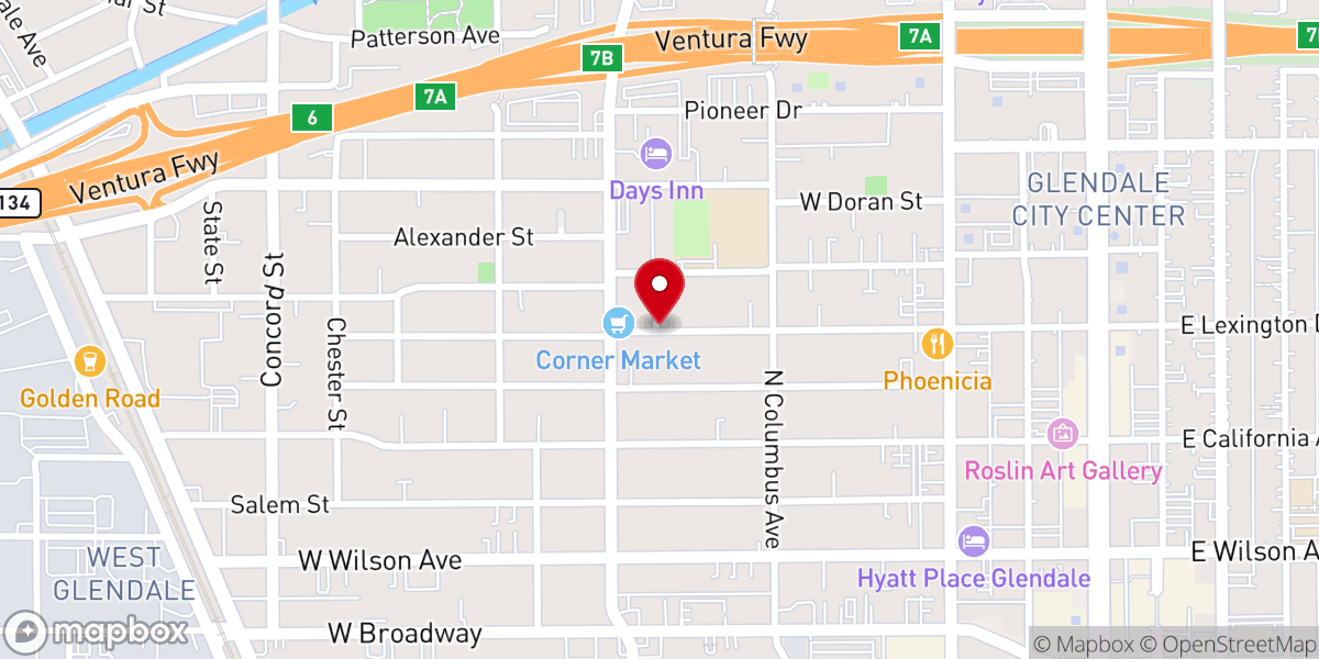 Map showing location of Catholic Community Foundation of Los Angeles