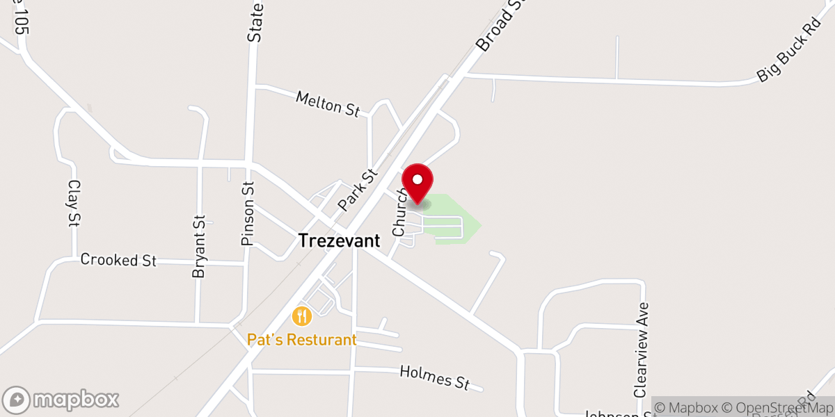 Map showing location of Cumberland Presbyterian Church