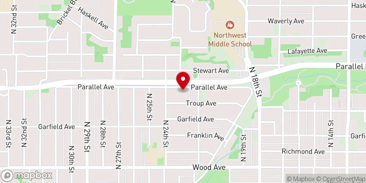 Map showing location of Hispanic Ministry