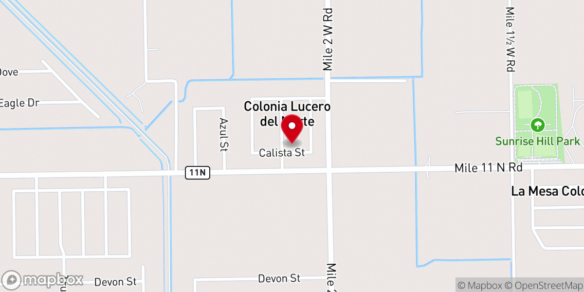 Map showing location of Lucero Del Norte Community Church