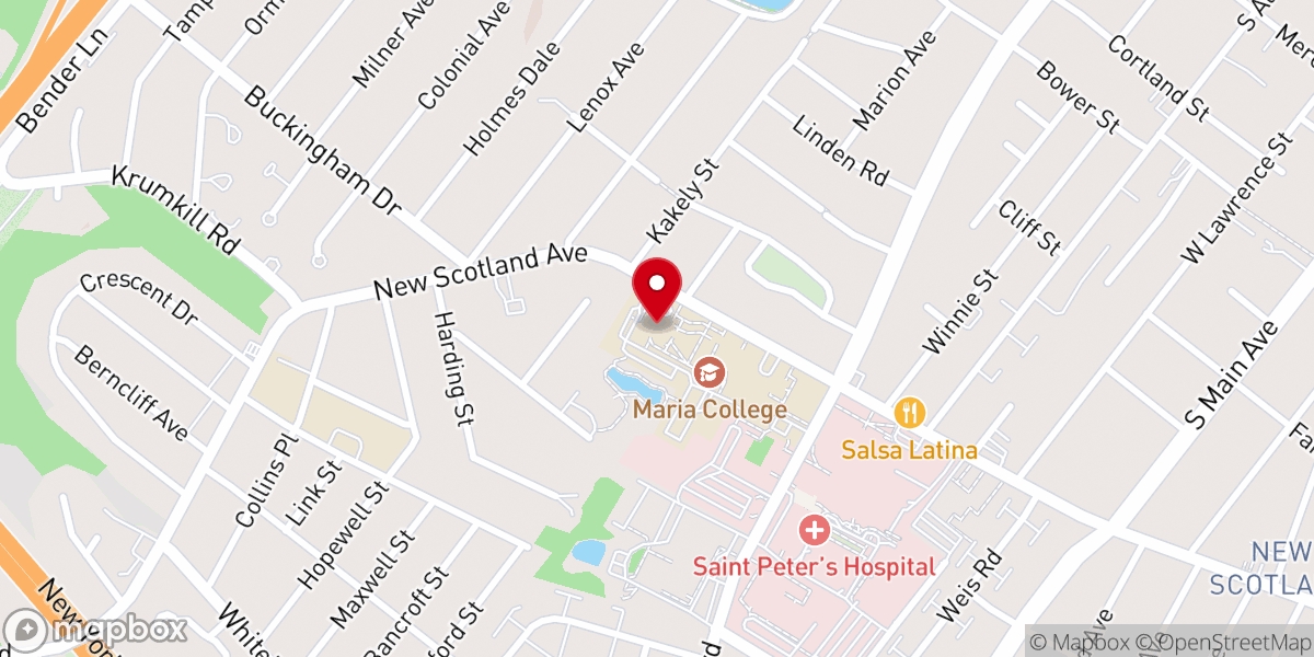 Map showing location of Marian Hall