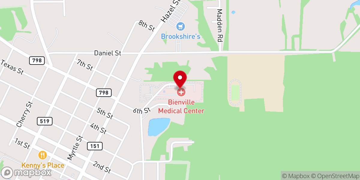 Map showing location of Bienville Health Unit