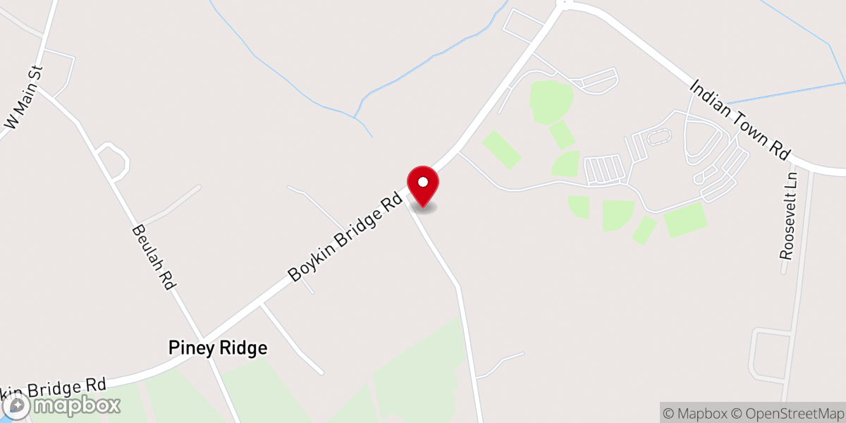 Map showing location of Red Hill Missionary Baptist Church
