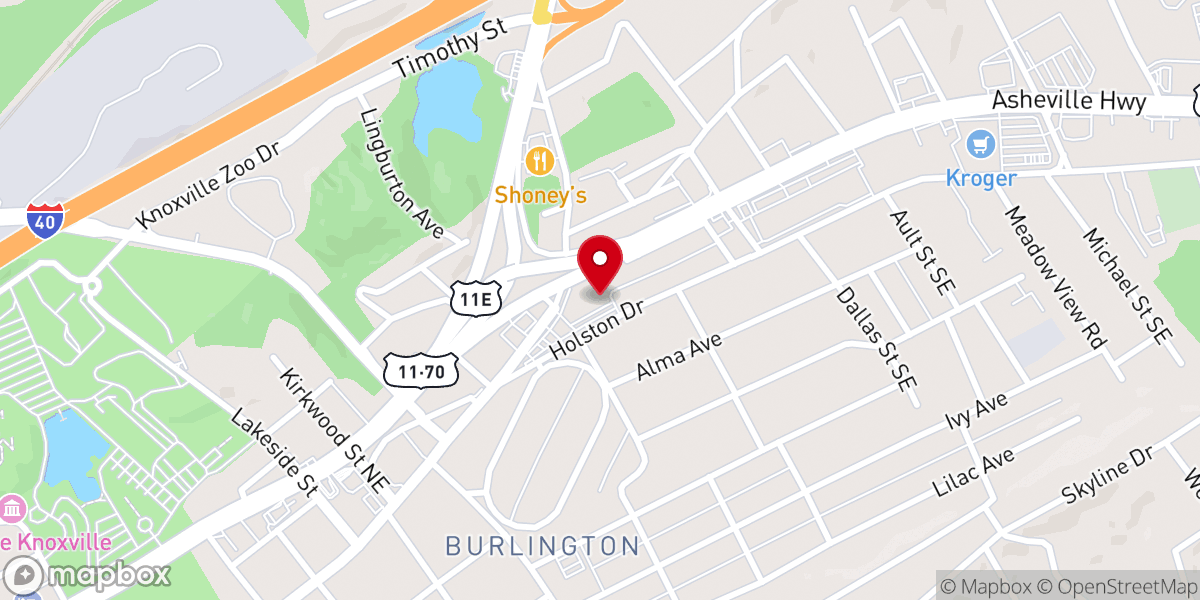 Map showing location of Honey Rock Victorious Church