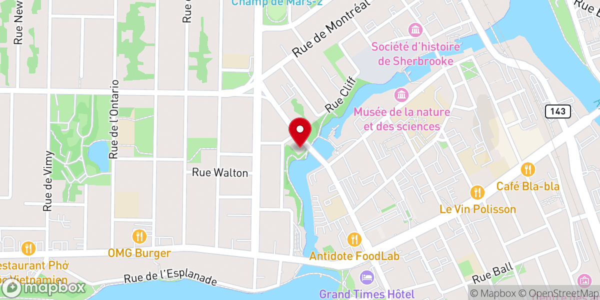 Map showing location of Centre des femmes La Parolière