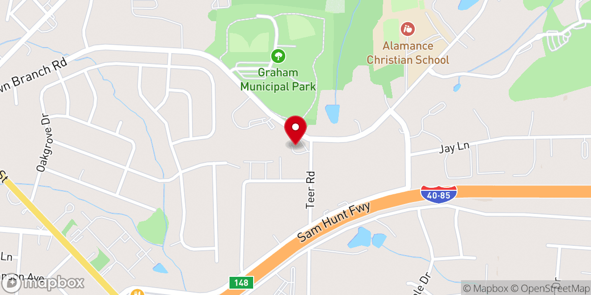 Map showing location of Greenway Park Baptist Church
