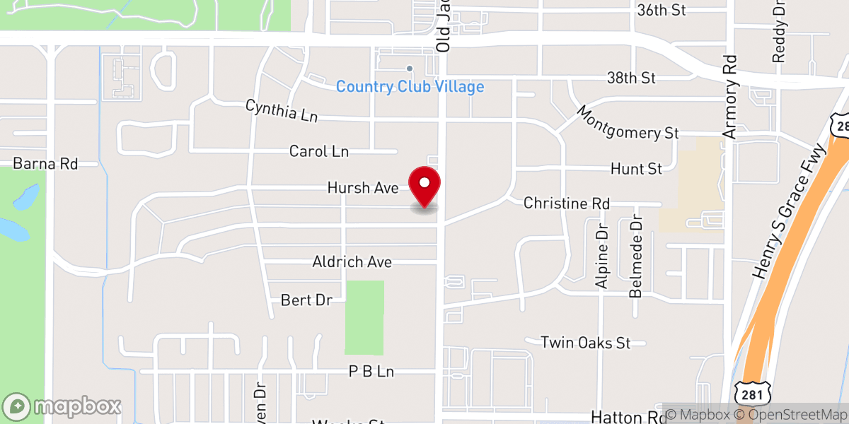 Map showing location of Trinity Baptist Church
