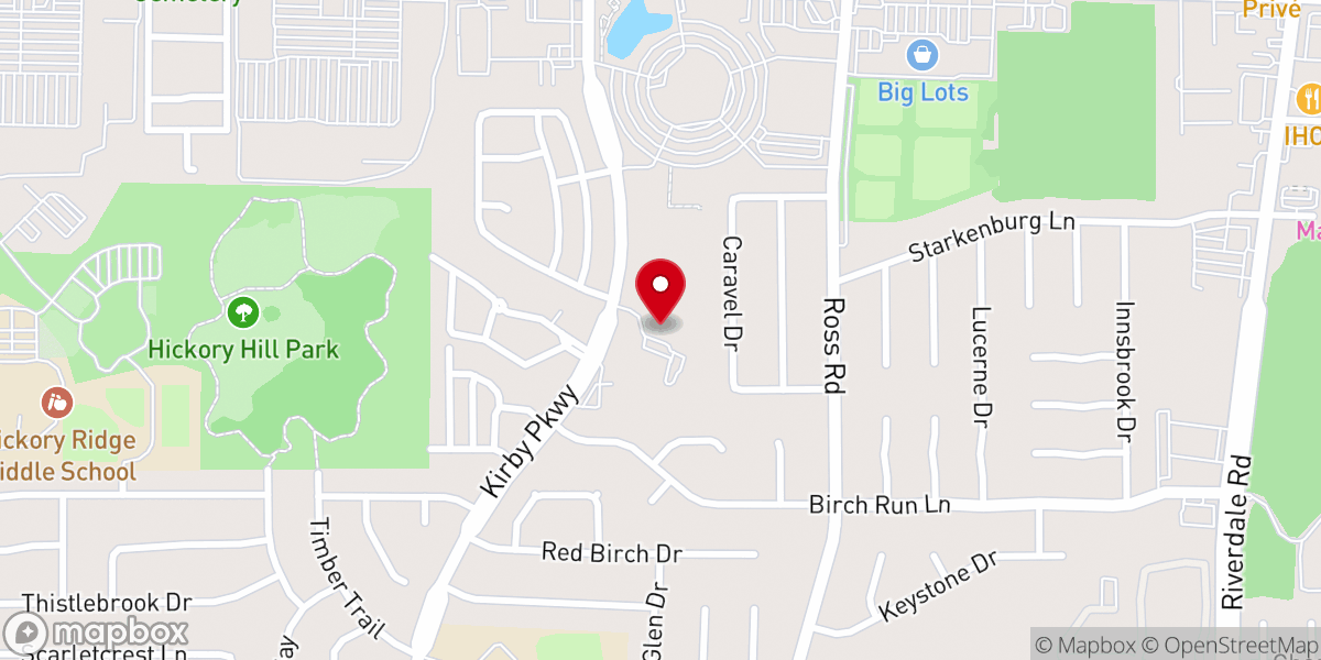 Map showing location of Calvary Baptist Church