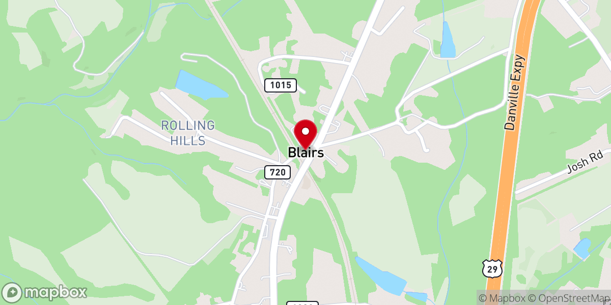 Map showing location of Blairs