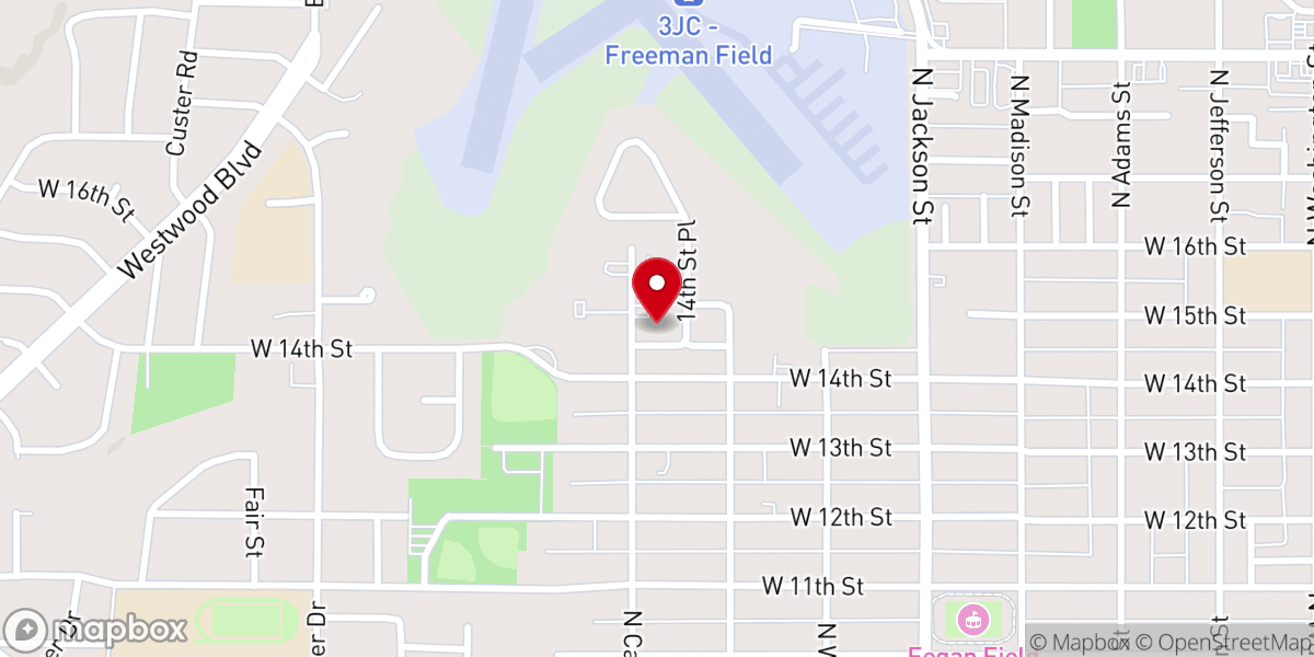 Map showing location of Green Park Apartments