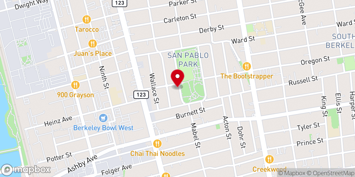 Map showing location of Ollie Grove Baptist Church