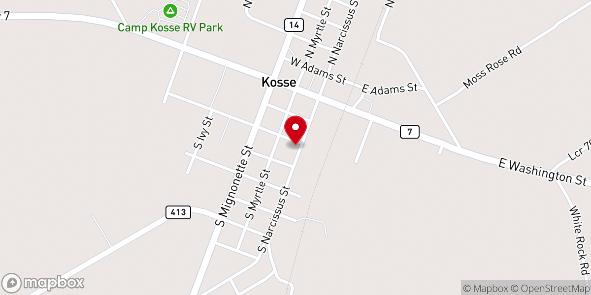 Map showing location of Church of Christ