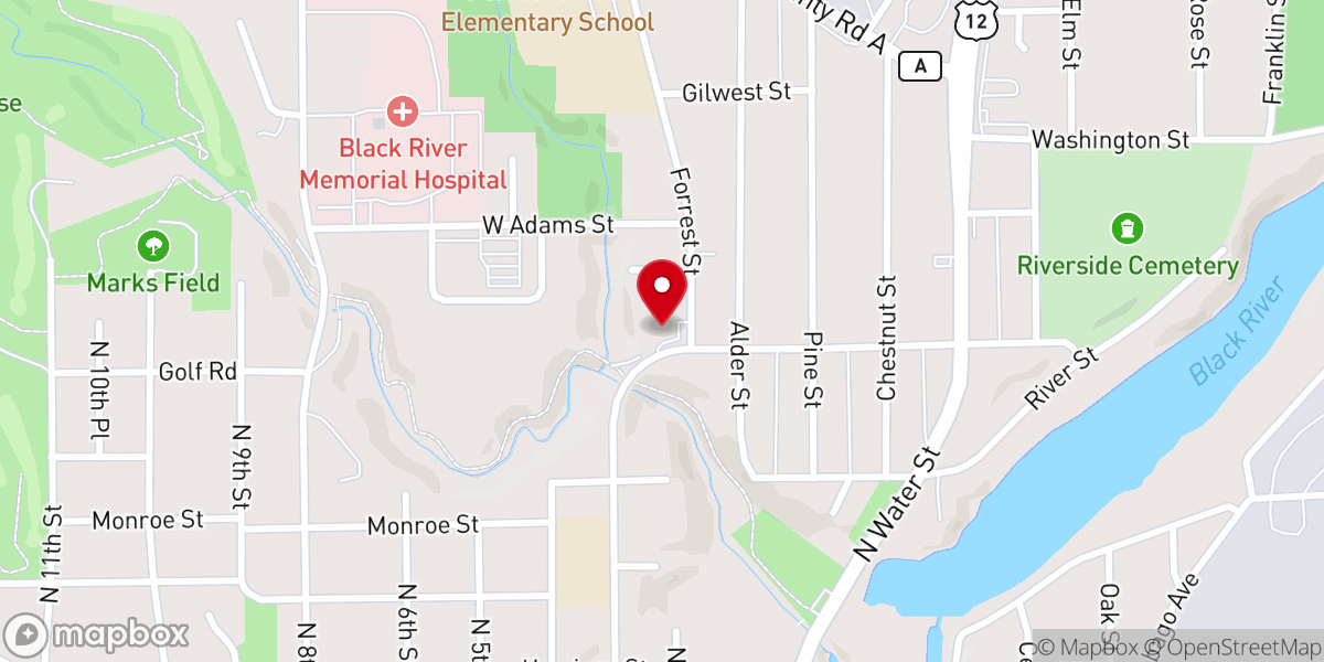 Map showing location of Saint John Lutheran Church
