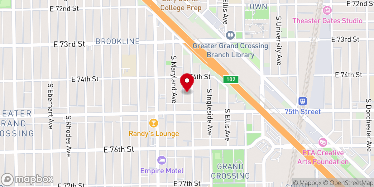Map showing location of Faith Tabernacle Church of God