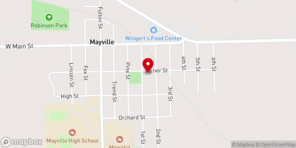 Map showing location of St Paul Lutheran Church