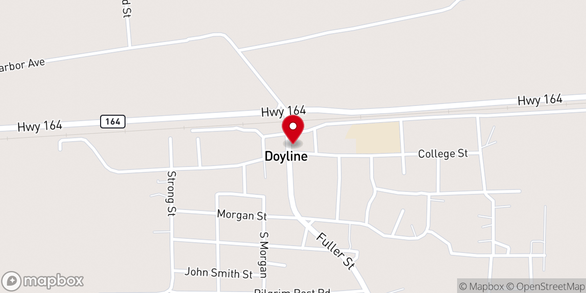 Map showing location of Village of Doyline