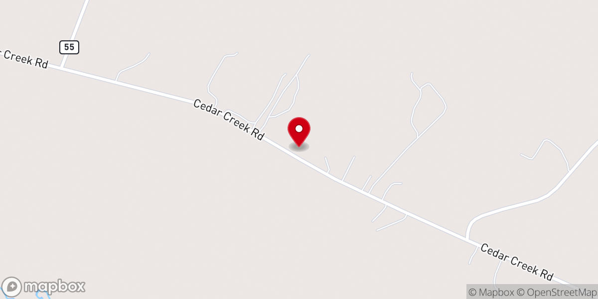 Map showing location of Hall Hill Church
