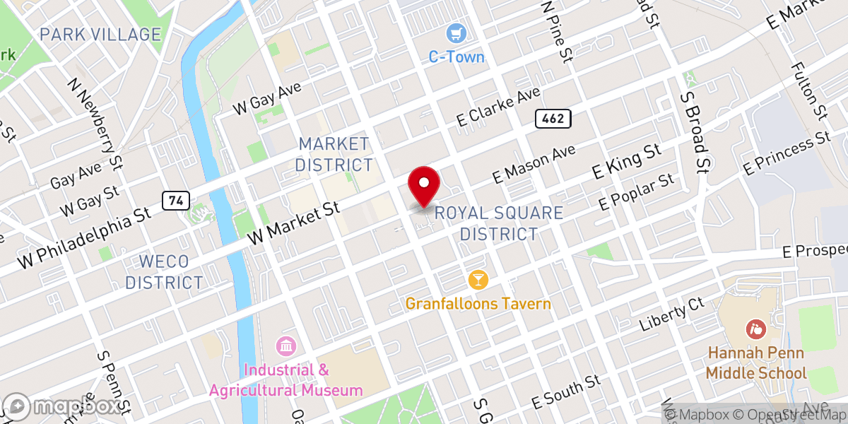 Map showing location of Christ Lutheran Church