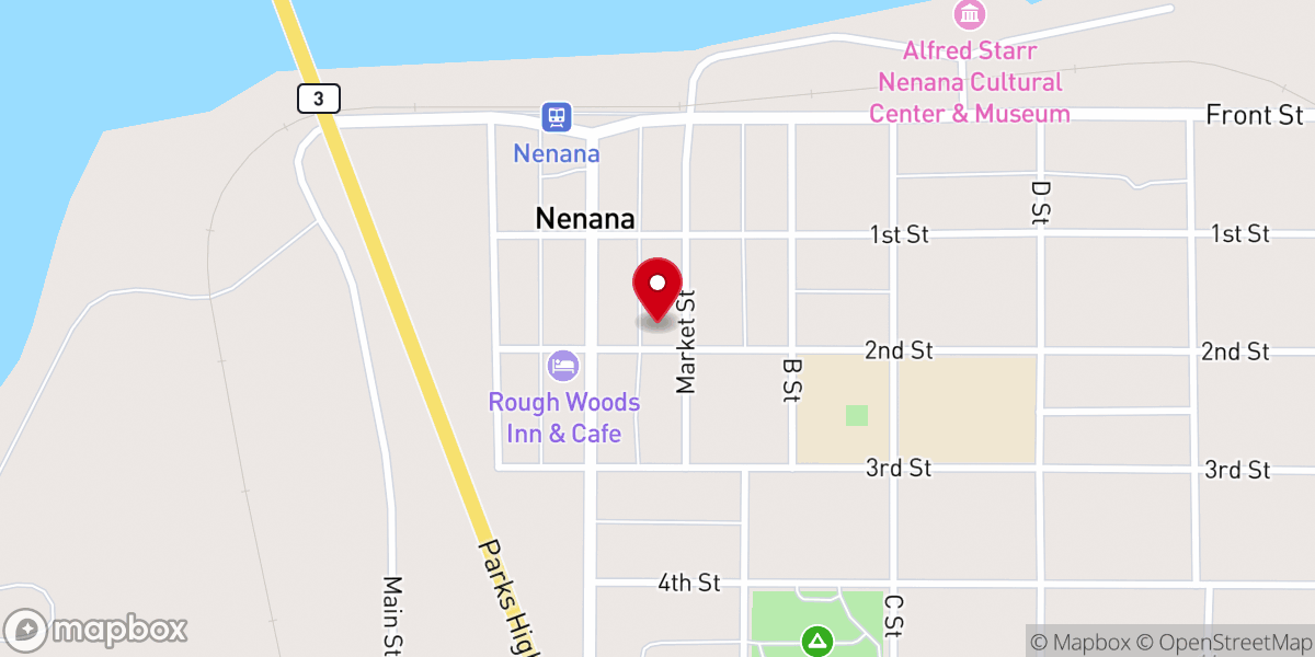 Map showing location of Nenana Bible Church