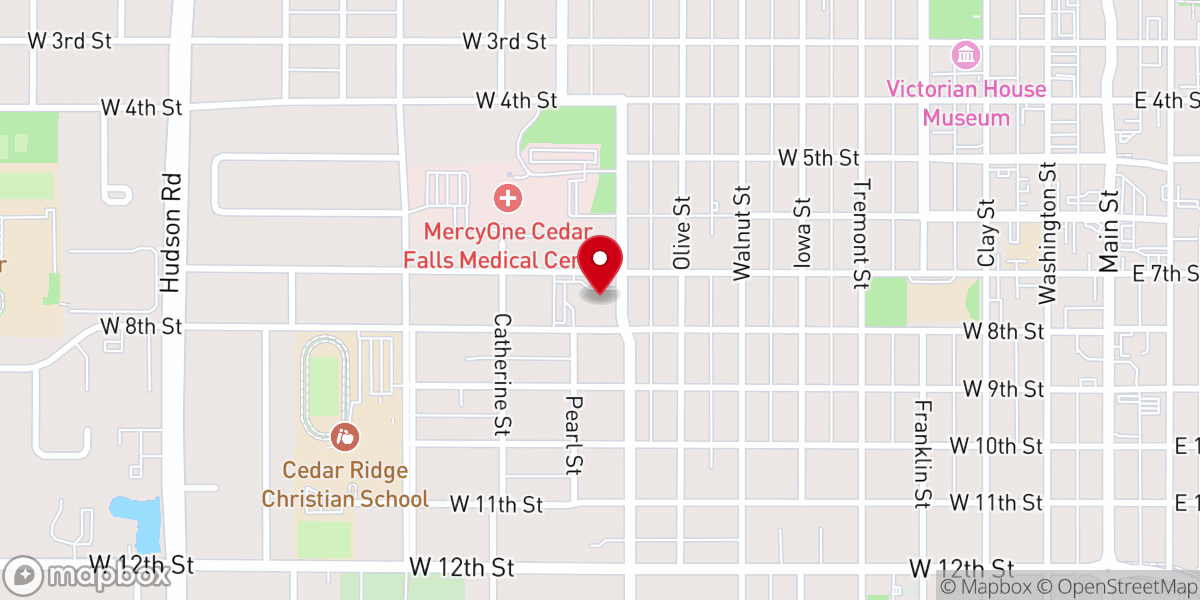 Map showing location of St John Lutheran Church