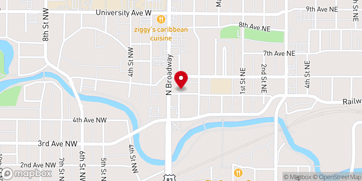 Map showing location of Parish Center