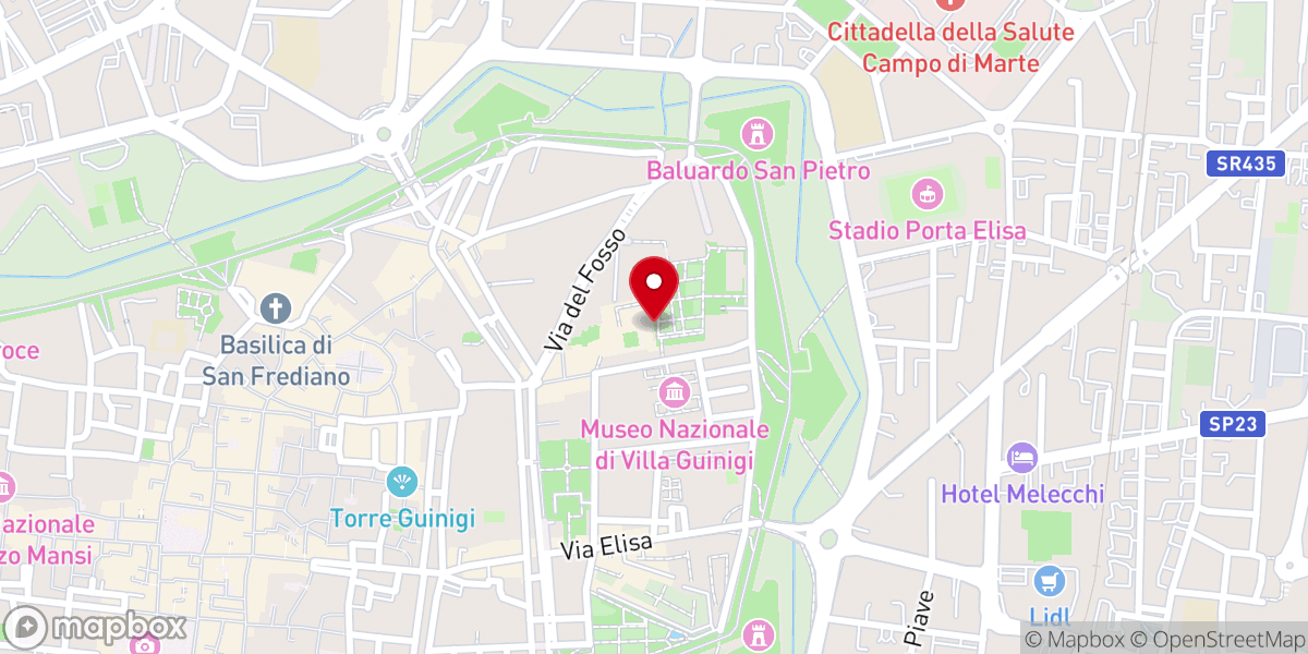 Map showing location of Cappella Guinigi Complesso di San Francesco