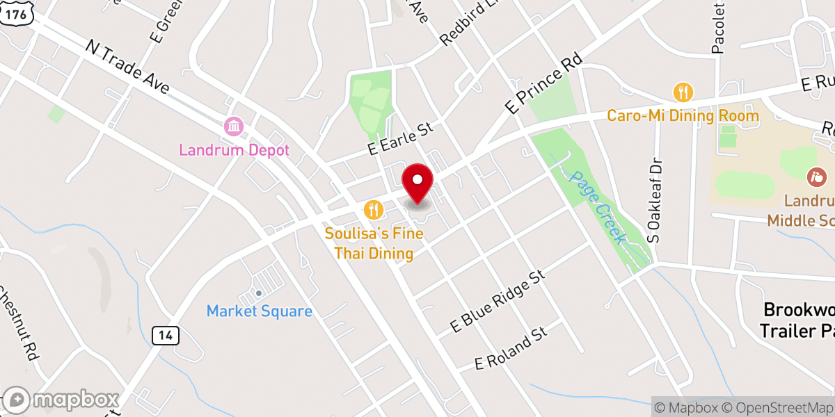 Map showing location of First Baptist Church