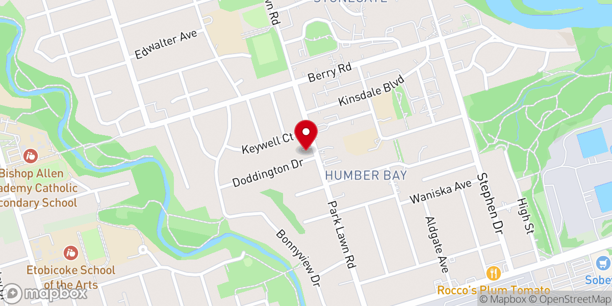 Map showing location of Park Lawn Baptist Church