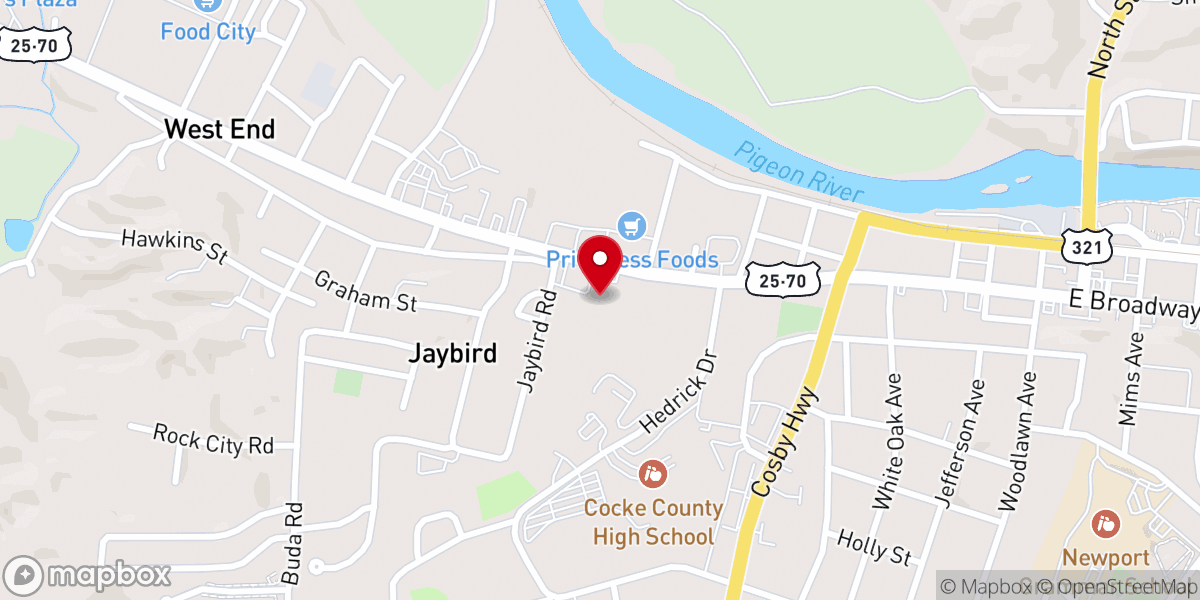Map showing location of Memorial Baptist Church