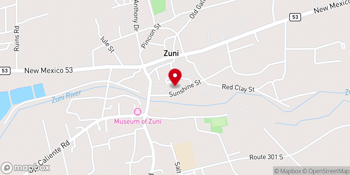 Map showing location of Santo Niño De Zuni