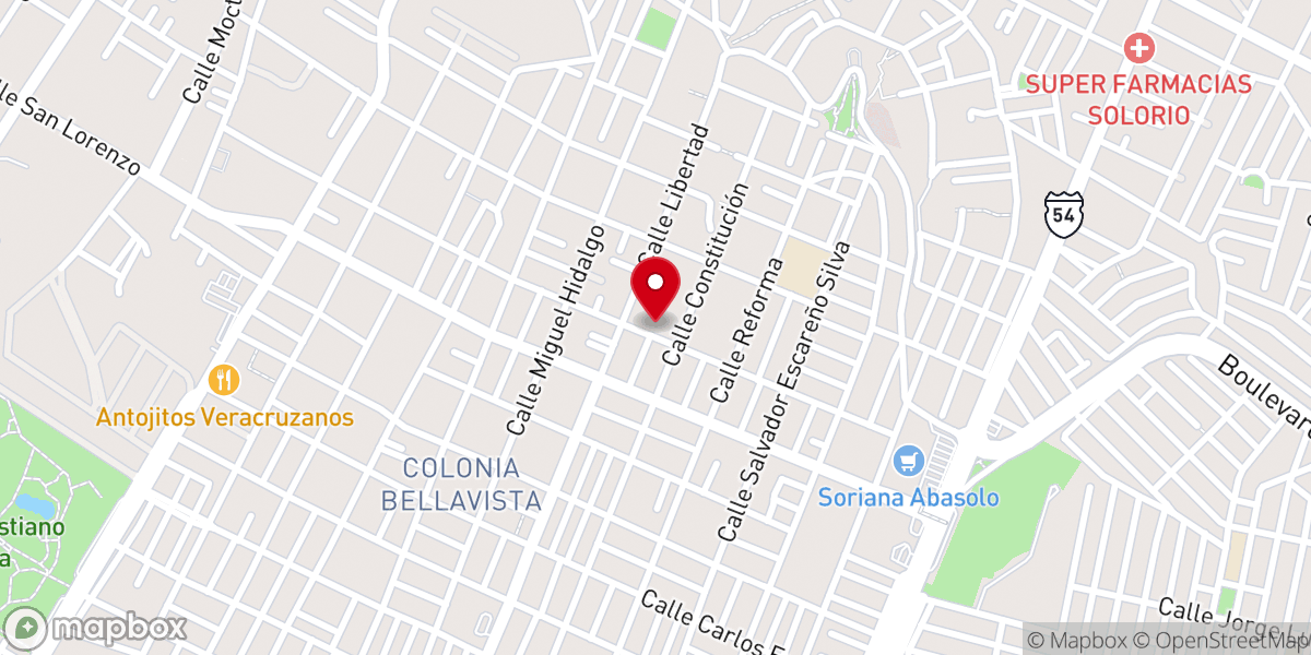Map showing location of Iglesia San Juan Pablo II