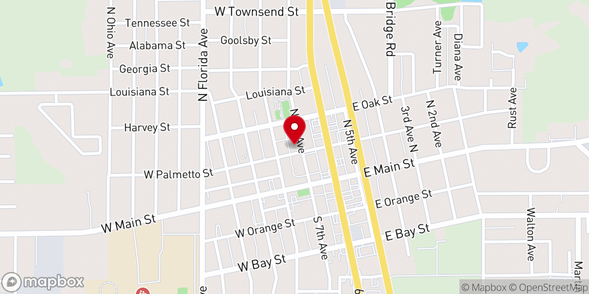 Map showing location of First United Methodist Church - Feed My Sheep - Food Distribution Center