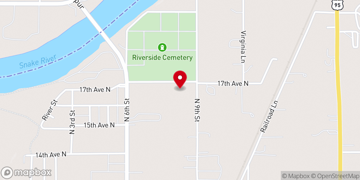 Map showing location of River of Life Christian Center