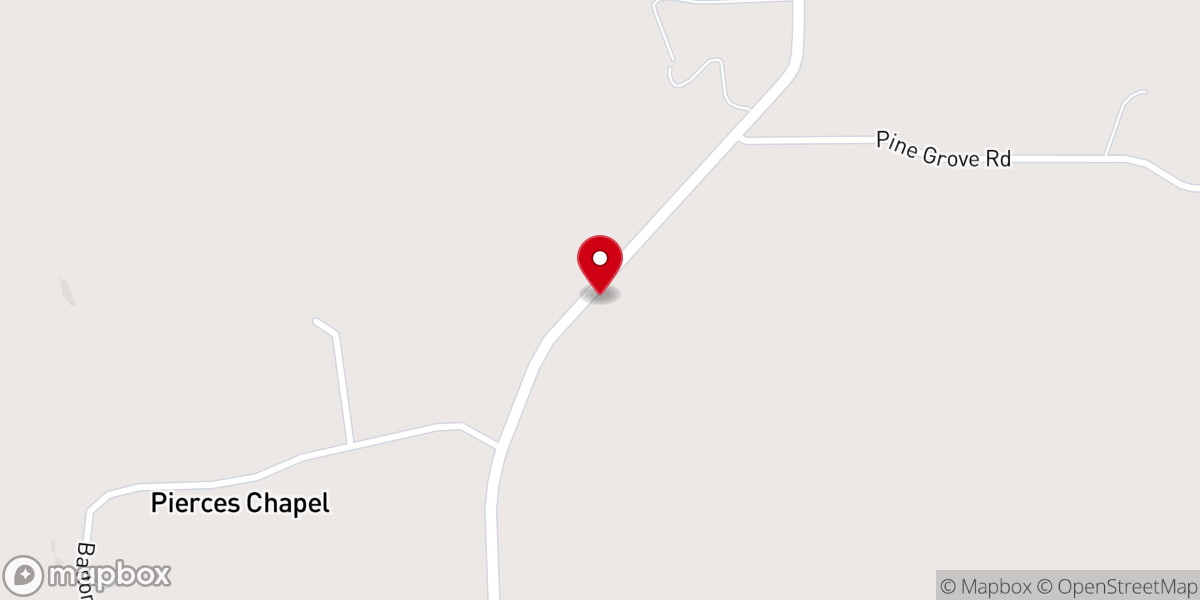 Map showing location of Pierce's Chapel Assembly-God