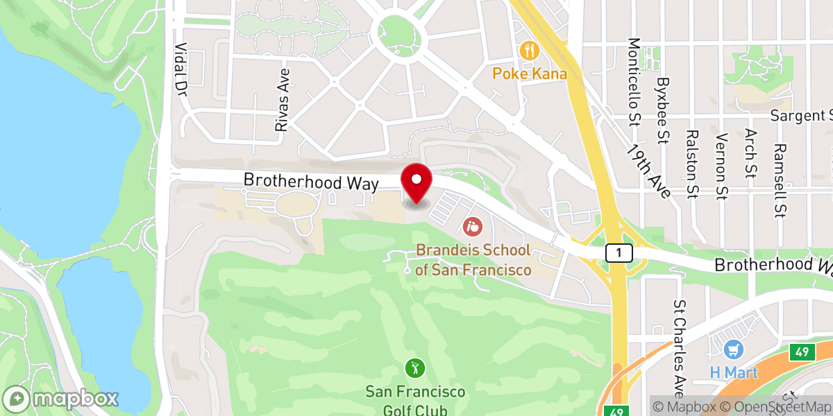 Map showing location of Lake Merced Church of Christ