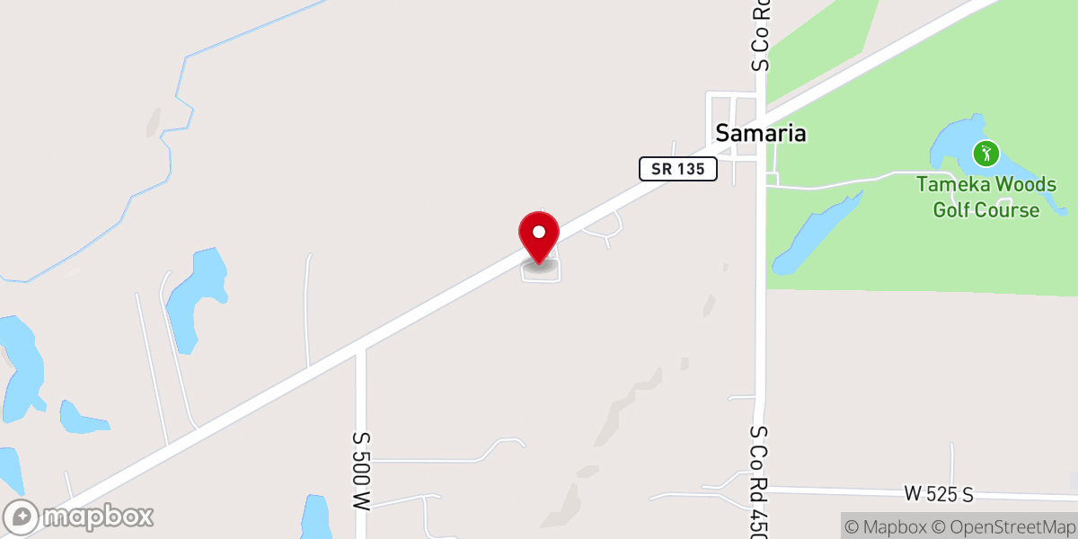 Map showing location of Samaria Christian Church
