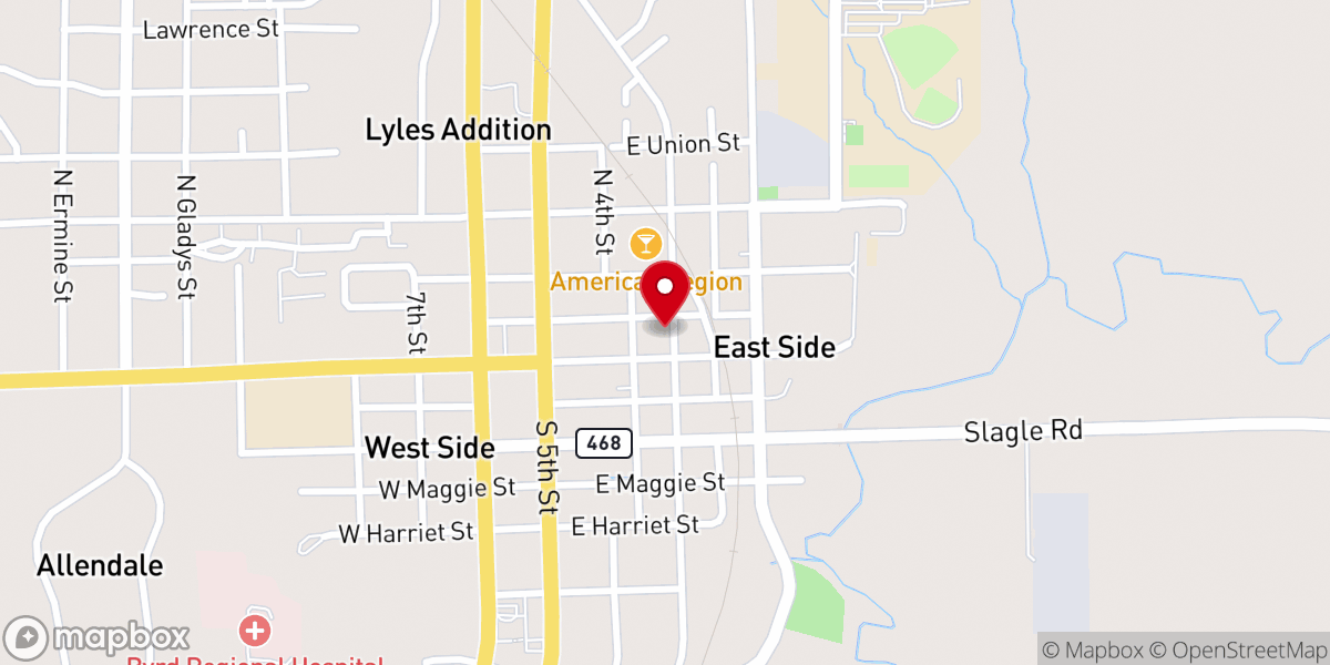 Map showing location of Celebrations