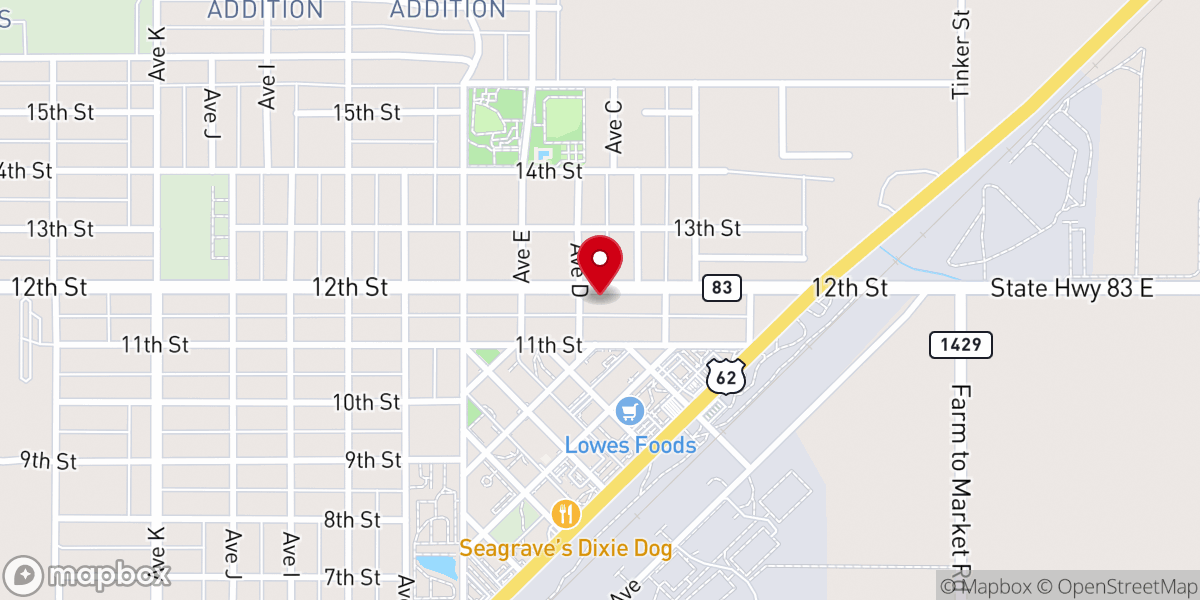 Map showing location of First Assembly of God