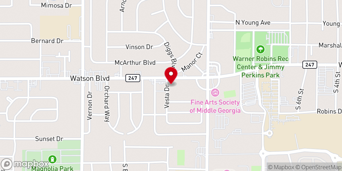 Map showing location of First Presbyterian Church