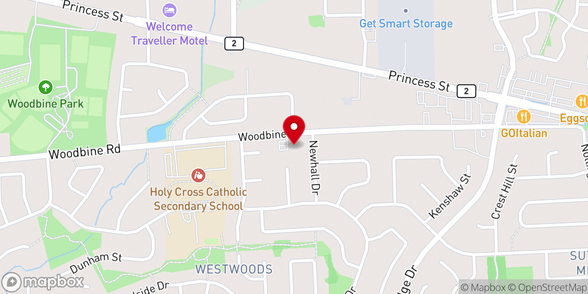 Map showing location of Westside Fellowship