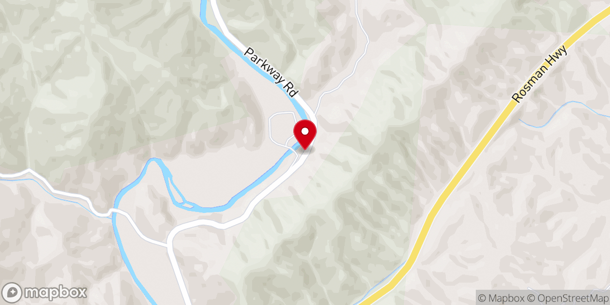 Map showing location of Lazy J Campground