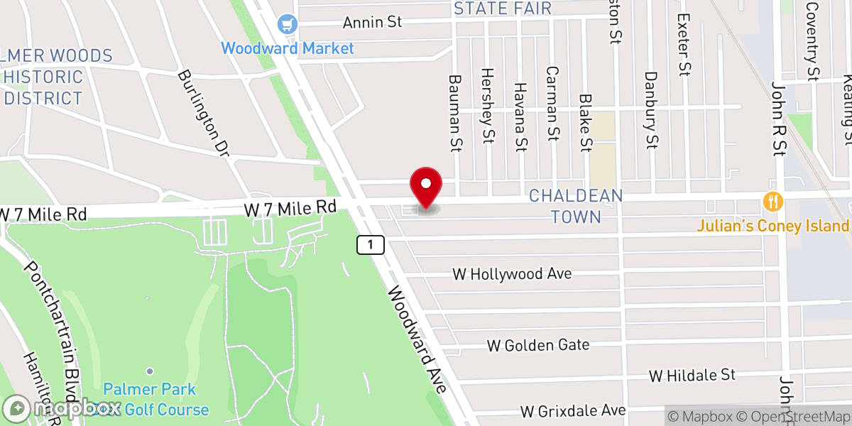 Map showing location of Oasis of Hope Christian Church