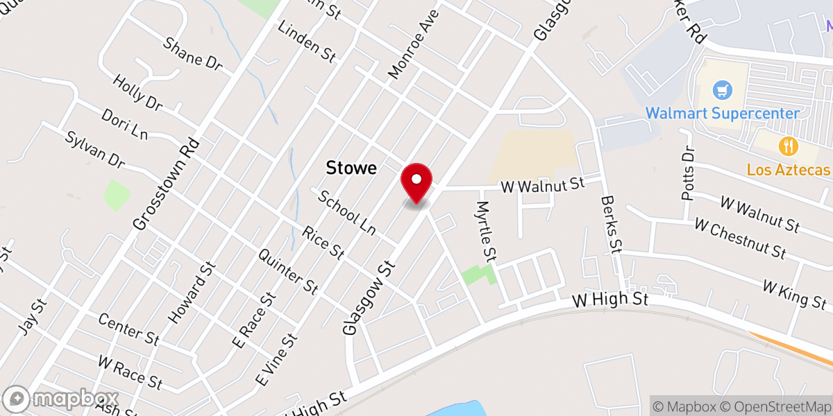 Map showing location of Stowe Brethren in Christ Church