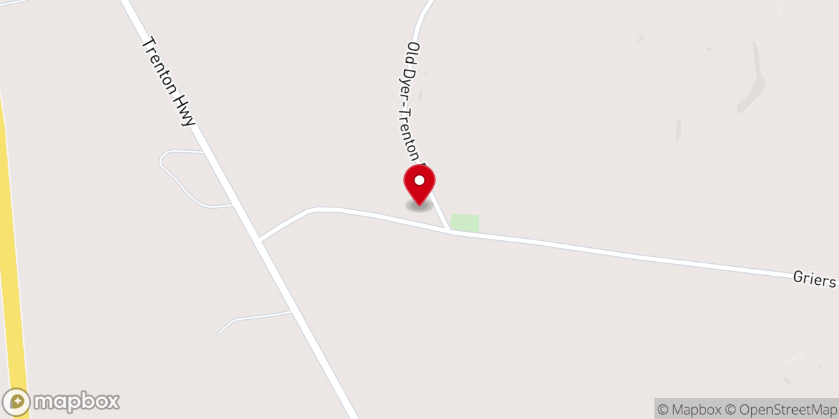 Map showing location of Grier's Chapel United Methodist Church