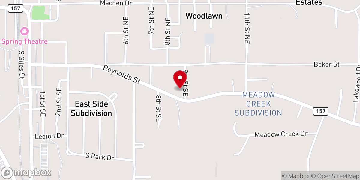 Map showing location of Community Church North Webster