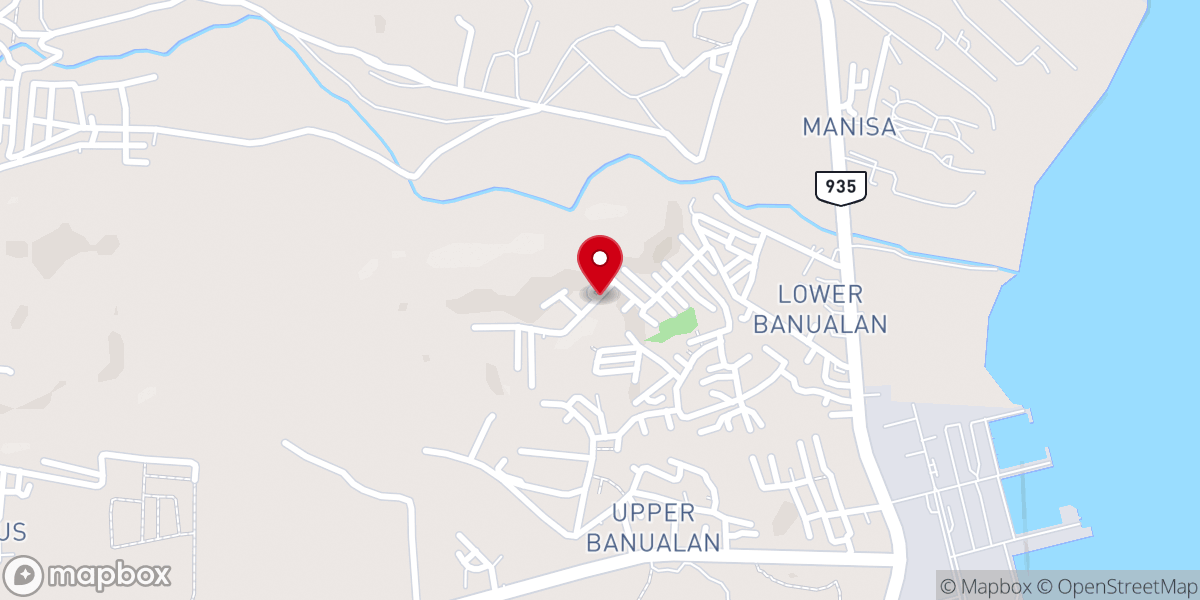 Map showing location of Upper Banualan Baptist Church
